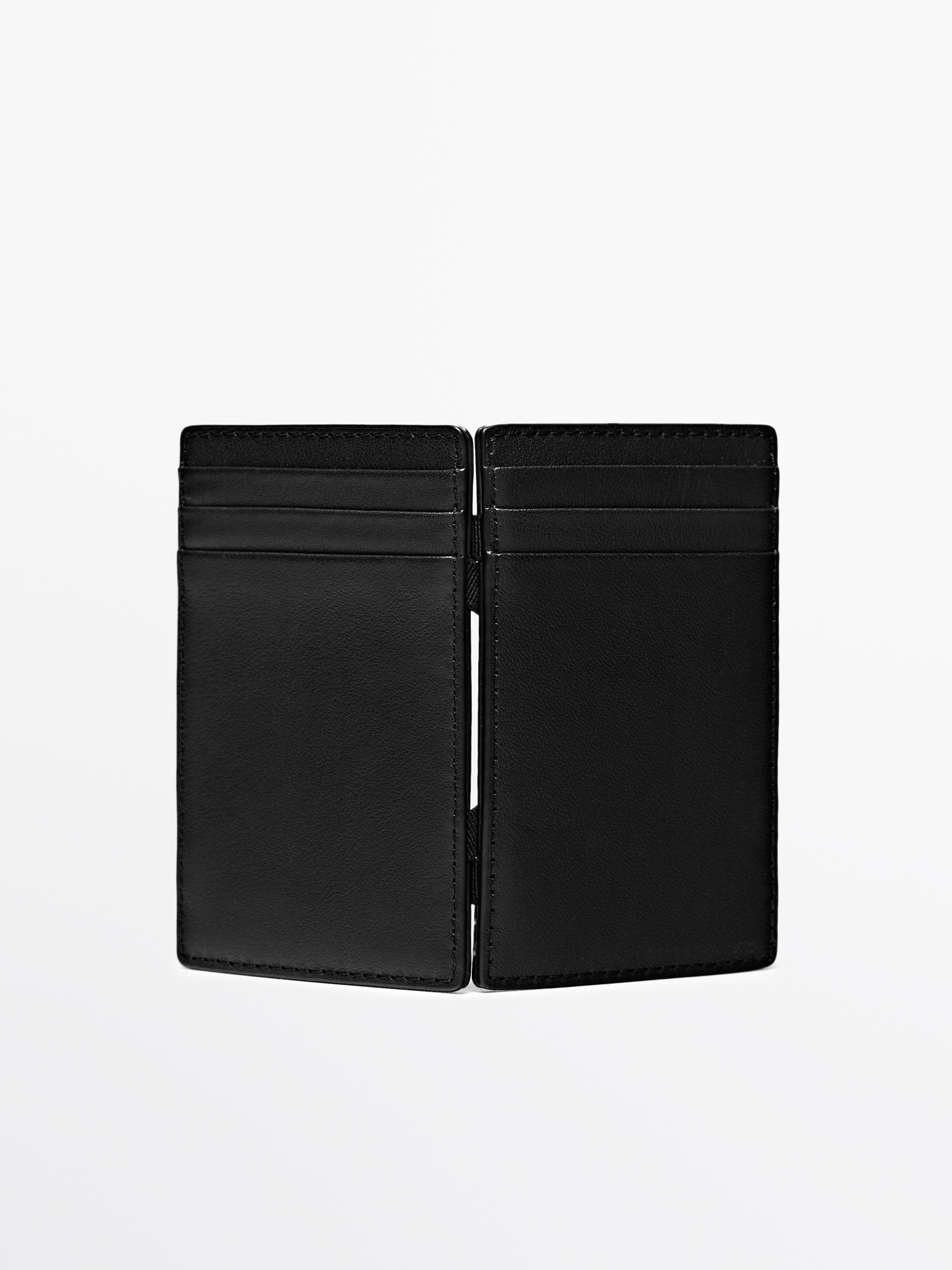 Nappa leather "magic" vertical wallet